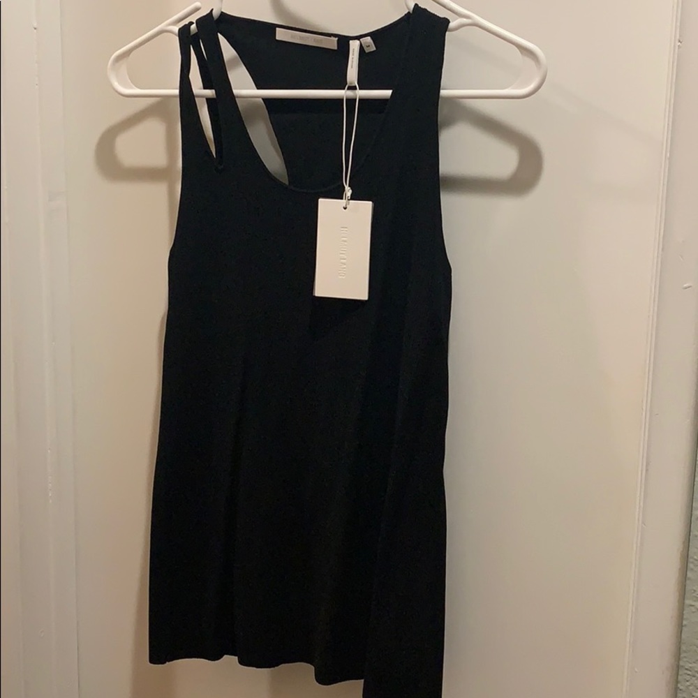 Helmut Lang Black Ribbed Tank Top